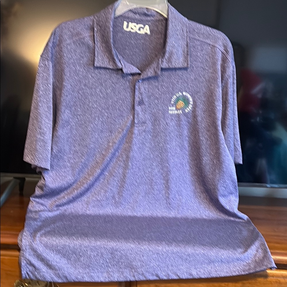 NWOT USGA Men's Purple Polo Shirt
Size Large USWomen's Open Pine Needles⛳️😊